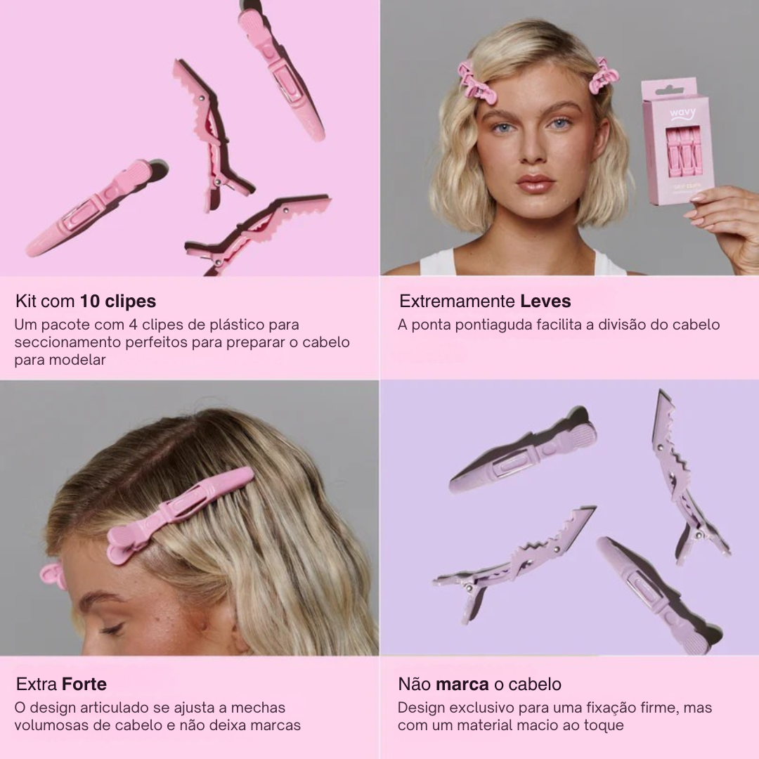 Wavy Clipes - Kit com 10